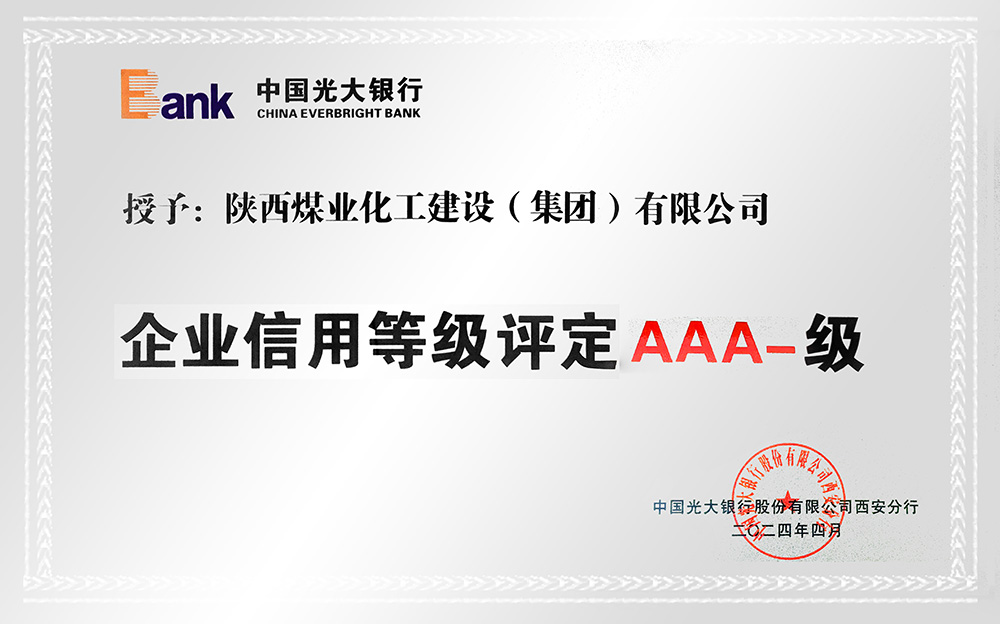 企業(yè)信用等級AAA-、AA+級